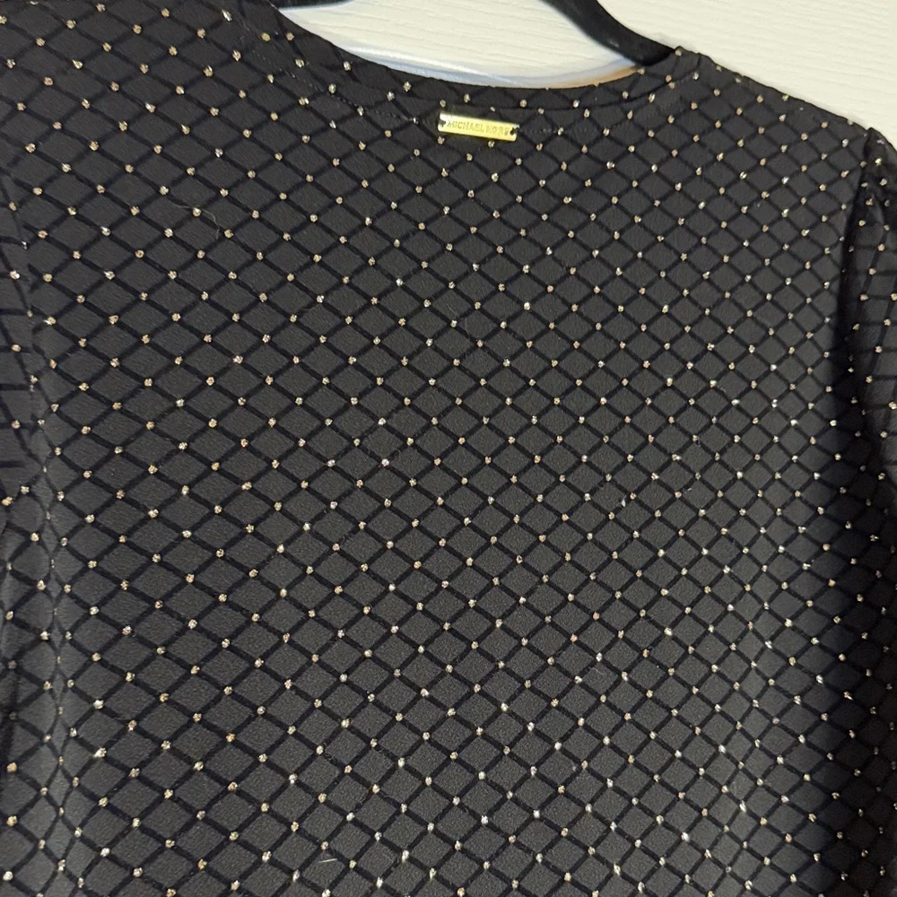 Michael Kors Blouse Black and Gold, Size Small